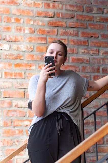 person ordering food via smartphone app