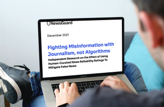 Image of screen with the front page of the misinformation whitepaper