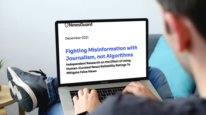 Image of screen with the front page of the misinformation whitepaper
