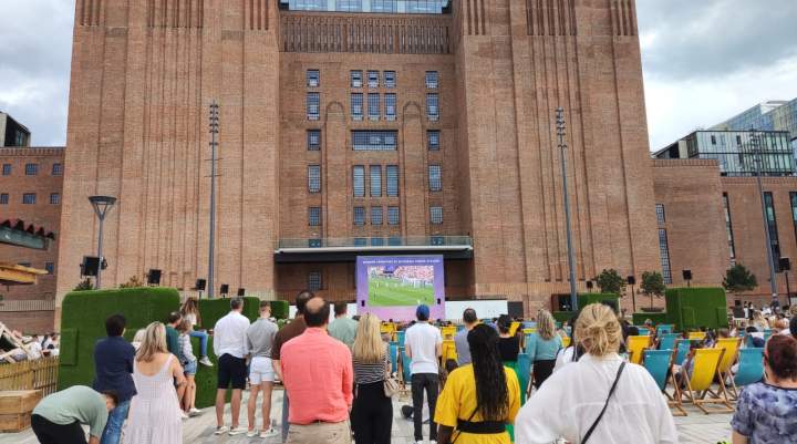 Women's Euros on large screen at Battersea