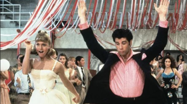 Sandy and Danny dancing in the movie Grease 
