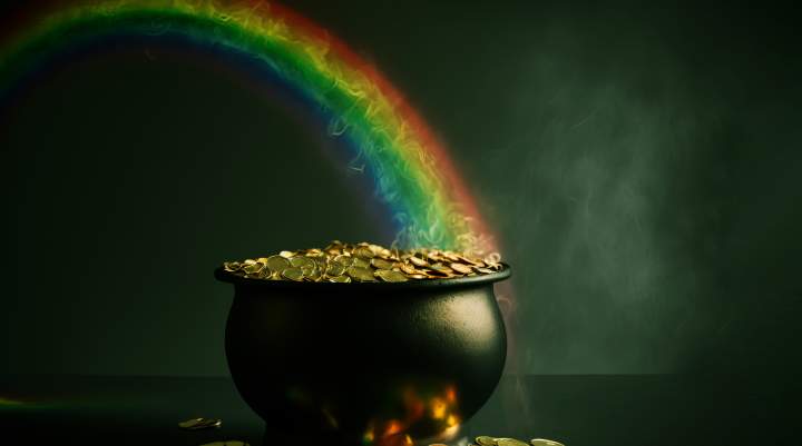 A rainbow and a pot of gold 