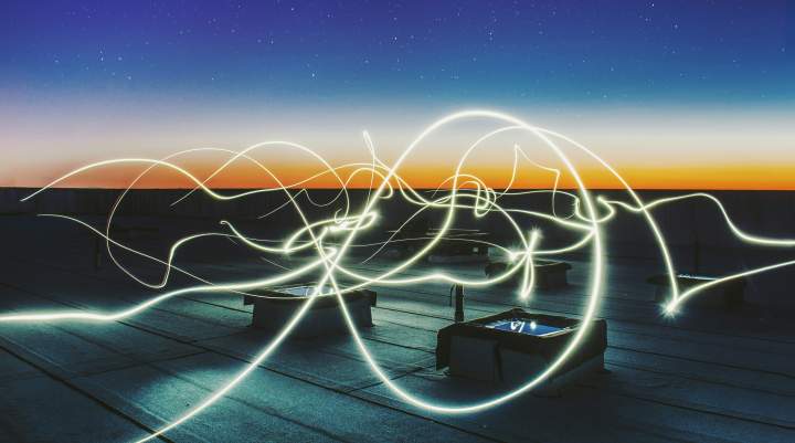 Picture of a light across a night sky