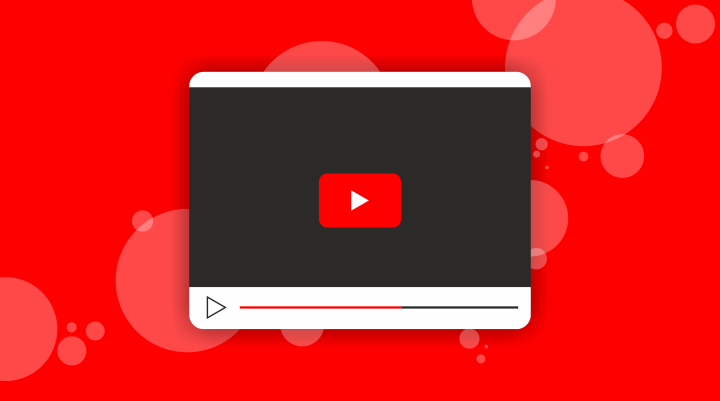 YouTube logo on a red background