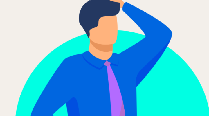 Cartoon man with his hand on his forehead