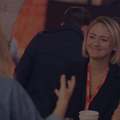 a stock photo of a blonde lady looking pleased