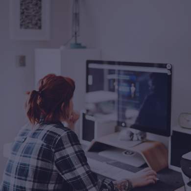 Person looking at the computer screen