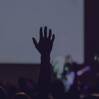 Hand raised at forum