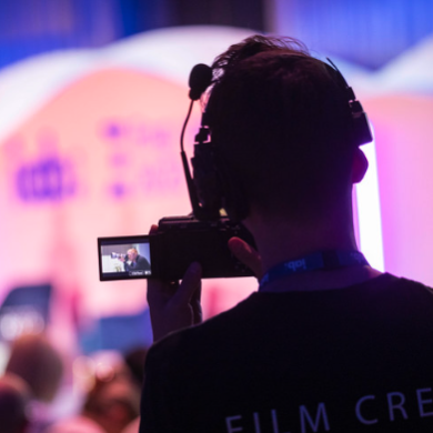 Person with a video camera