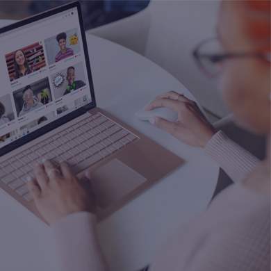 person on the computer