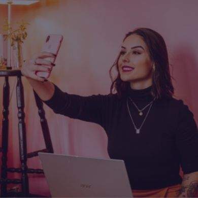 influencer taking selfie