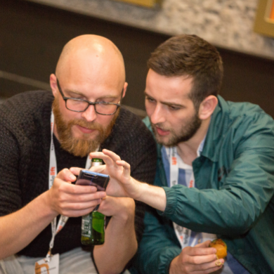 people looking at phone