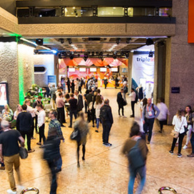 People in the foyer at Engage conference