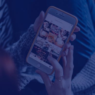 Woman using social media on smartphone