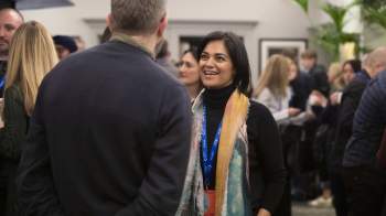 Woman talking at an IAB event