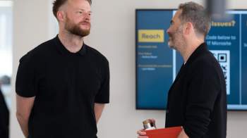 two men chatting