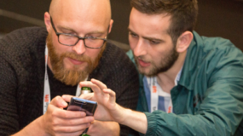 people looking at phone
