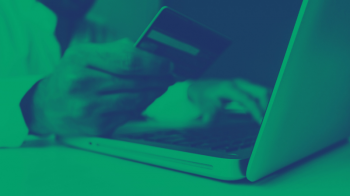 a person using a card with green overlay