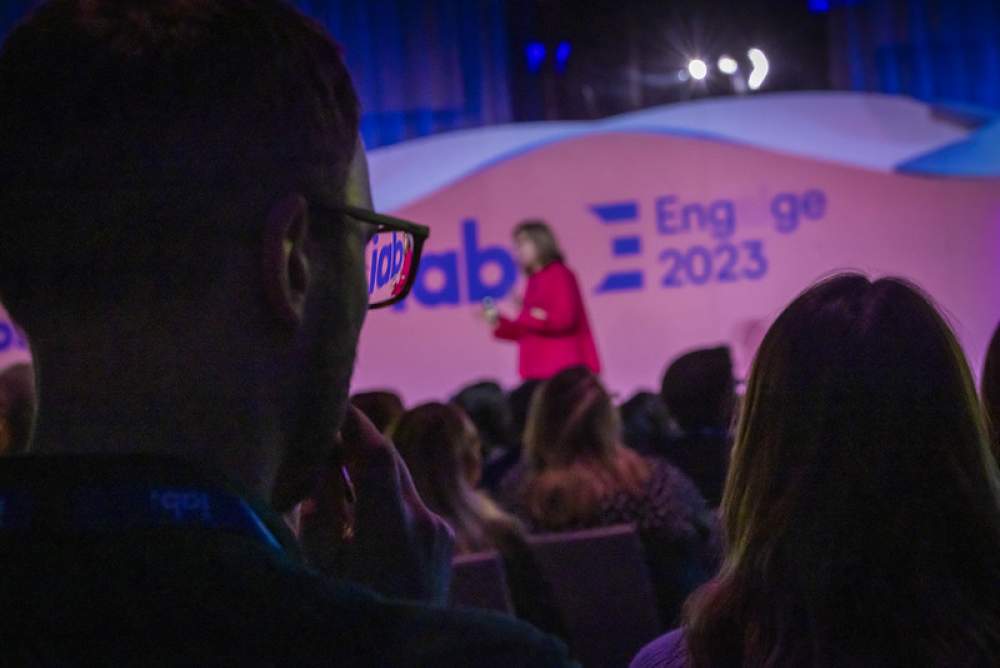 Attendees watching Google's Engage session
