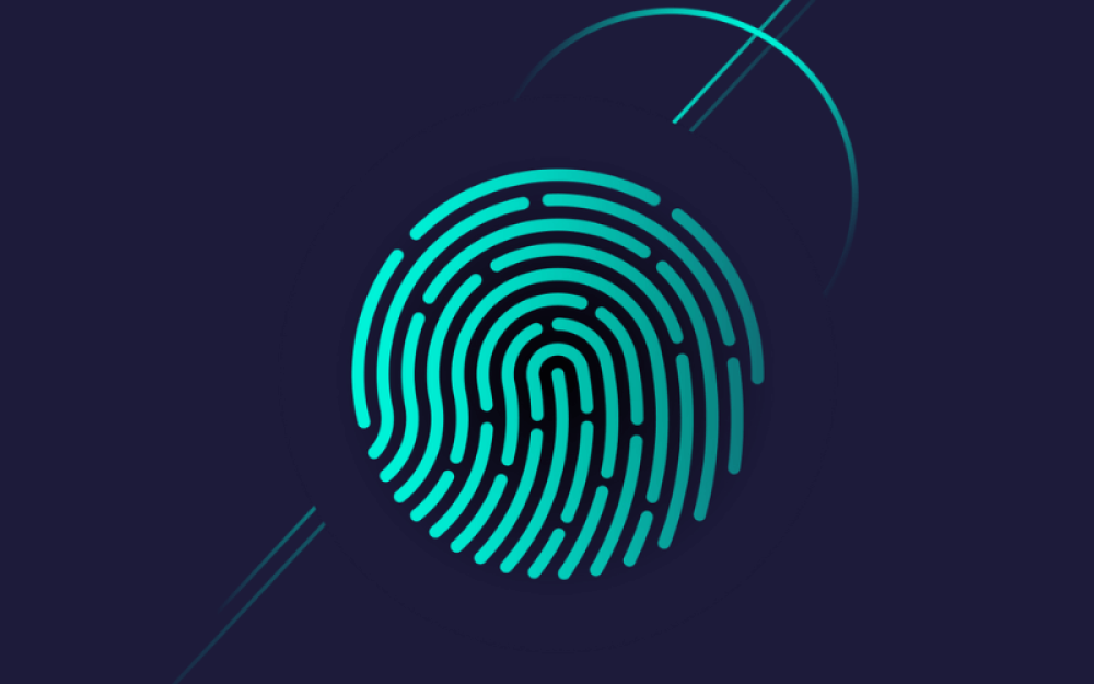finger print icon on navy