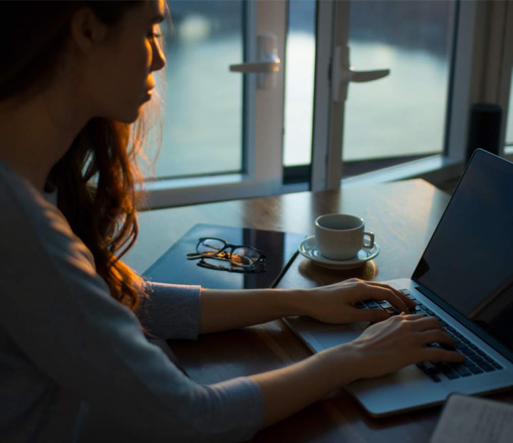 person at the computer