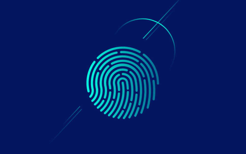 Fingerprint on navy background